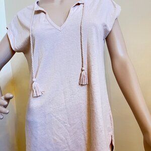 Women's Pale Pink Cotton-Blend T-Shirt